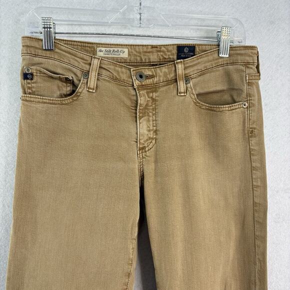AG Adriano Goldschmied Jeans Womens 29R Tan Stilt Roll-Up Cigarette‎ Crop USA - Picture 4 of 6